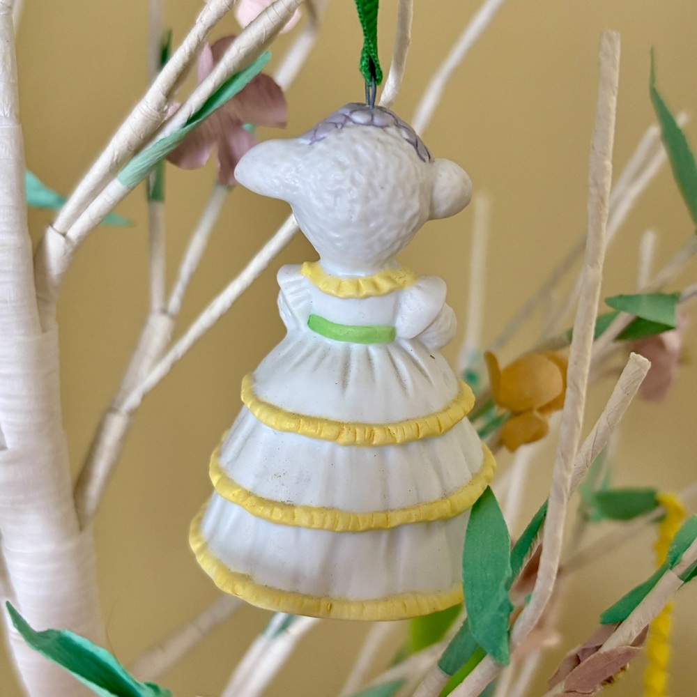 Hallmark Mini Easter Ornaments Lamb & Rabbit Vintage 90s - Picture 4 of 8